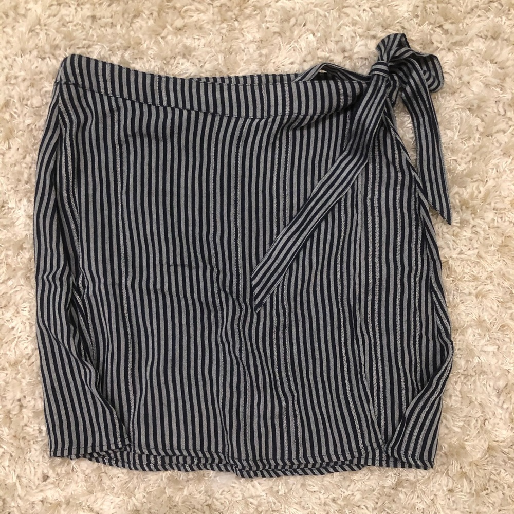 Blue & Grey Striped Skirt